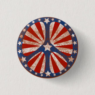 Faded American Peace Sign 1 Inch Round Button