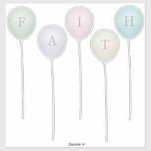 Faded Antiqued Colours Whimsical Balloon Letters