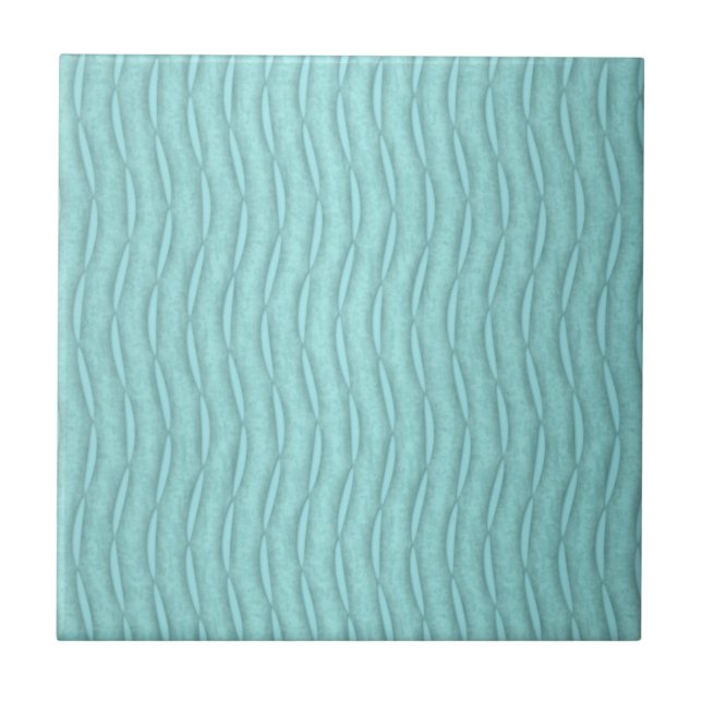 Faded Aquamarine Turquoise Wavy Vertical Pattern Tile (Front)