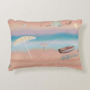 Faded Art Deco Resort Accent Pillow