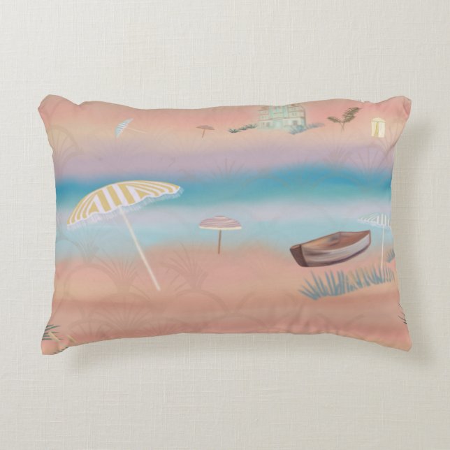 Faded Art Deco Resort  Accent Pillow (Front)