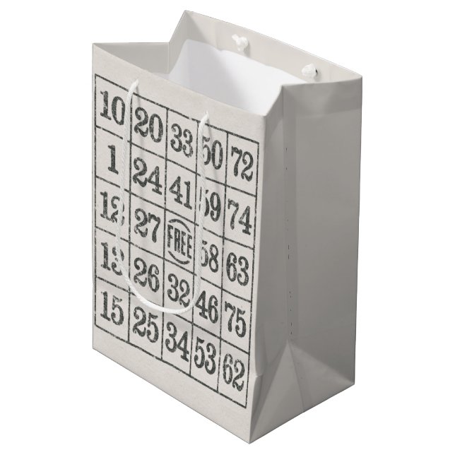 Faded Bingo Card Medium Gift Bag (Front Angled)