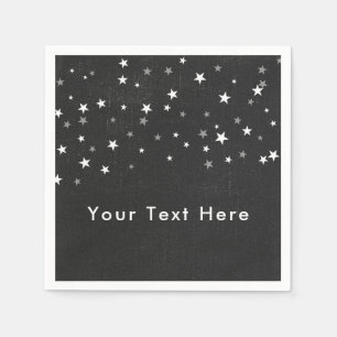 Faded Black Denim Starry Grunge Party Custom Napkin