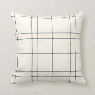 Faded Blue and Cream Tartan Plaid Pillows