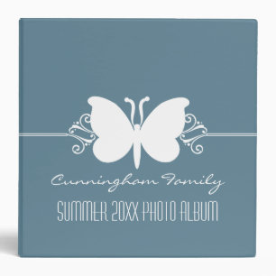 Faded Blue Butterfly Swirls Binder (2 inch)