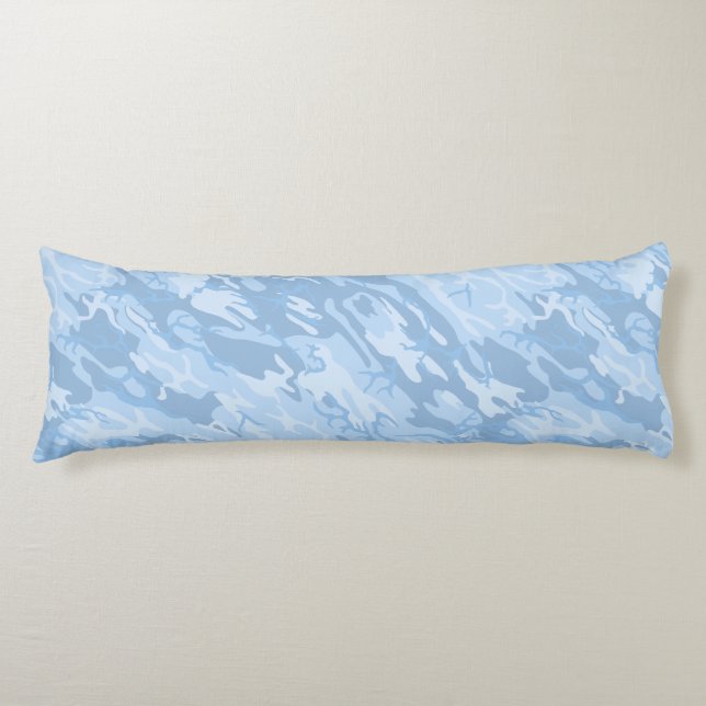 Faded Blue Camo Body Pillow (Front)