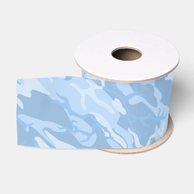 Faded Blue Camo Grosgrain Ribbon (Spool)