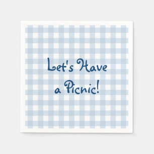 Faded Blue Gingham Picnic Napkin