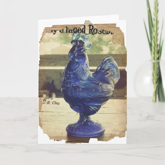 Faded Blue Glass Roo 2 Card (Front)