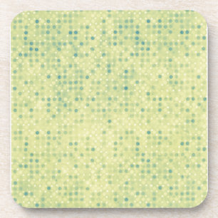 Faded Blue Micro Dots on Yellow Coaster