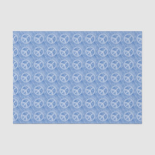 Faded Blue Peace Sign Pattern Tissue Paper