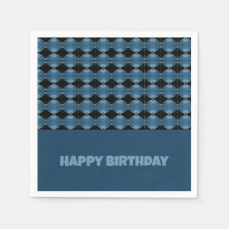 Faded Blue With Black Napkin