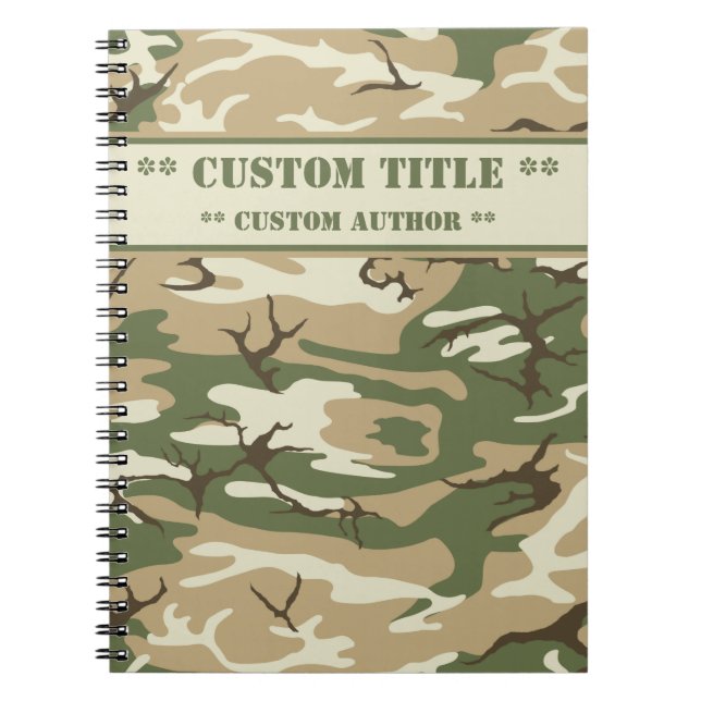 Faded Camo Notebook w/ Title/Author Block (Front)