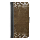 Faded Chic Brown White Vintage Damask Pattern