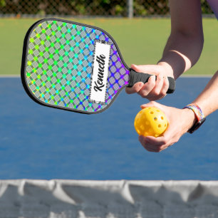 Faded Circle Grid by Kenneth Yoncich Pickleball Paddle