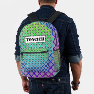 Faded Circle Grid by Kenneth Yoncich Printed Backpack