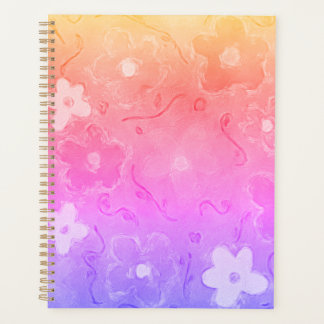 Faded Colourful Flowers Planner