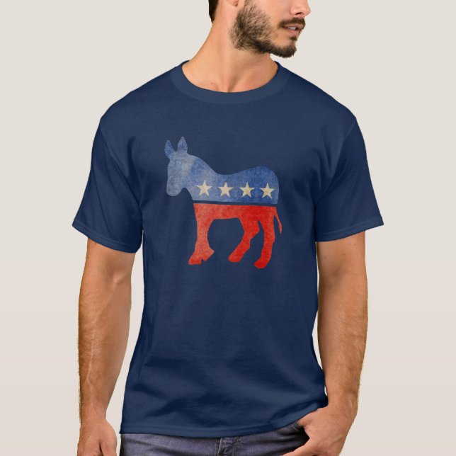 Faded Democrat Donkey T-Shirt (Front)
