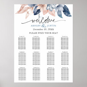 Faded denim & blush stylish Seating Chart