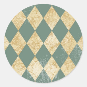 Faded Diamond Pattern Classic Round Sticker