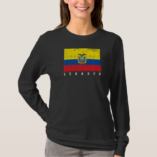 Faded Distressed Ecuadorian Flag  Flag Of Ecuador T-Shirt