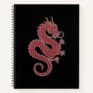 Faded Dragon on Black Notebook