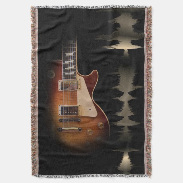 Faded Electric Guitar Throw Blanket (Front Vertical)