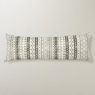 Faded Fair Isle Knit Watercolor Cabincore black Body Pillow