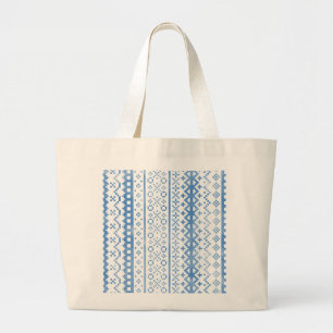 Faded Fair Isle Knitwear Watercolor Cozy Cabincore Large Tote Bag