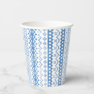 Faded Fair Isle Knitwear Watercolor Cozy Cabincore Paper Cups