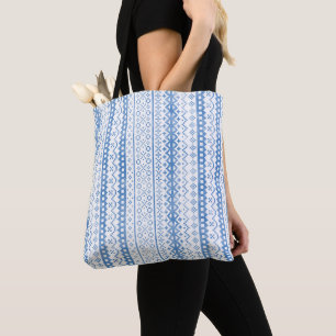 Faded Fair Isle Knitwear Watercolor Cozy Cabincore Tote Bag