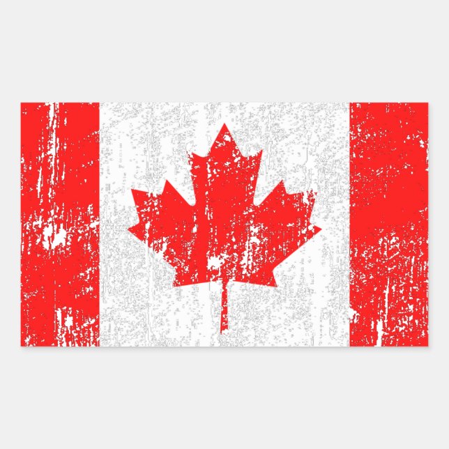 Faded Flag Of Canada Sticker (Front)