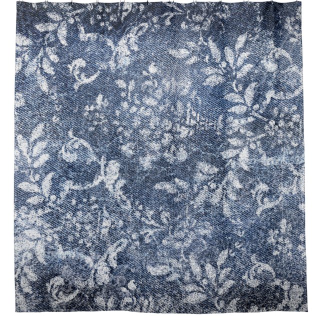 Faded Floral Denim: Grungy Textured Background (Front)