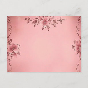 Faded Floral on Pink Background Postcard