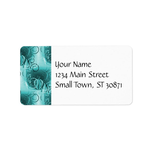 Faded Floral Swirl Teal Turquoise Blue Gifts for H Label (Front)