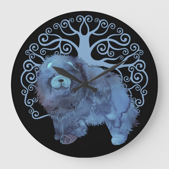 FADED GENES Chow  TREE OF LIFE  Large Clock (Front)