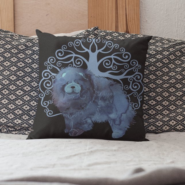 FADED GENES  Chow Tree of Life  Throw Pillow (Creator Uploaded)