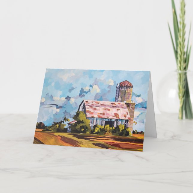 Faded Glory Original Art BlankFolded Greeting Card (Front)