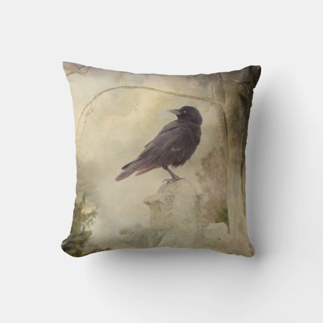 Faded Gothic Vibe Throw Pillow (Front)