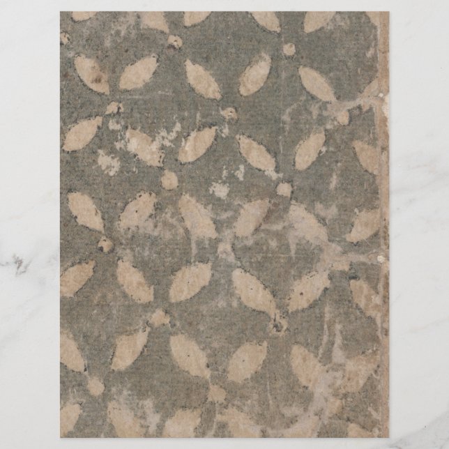 Faded Green Flora Scrapbook Paper (Front)