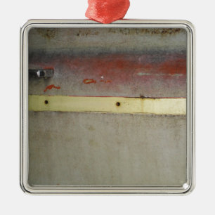 Faded Green, Red, Blue & Yellow rusted Metal Ornament