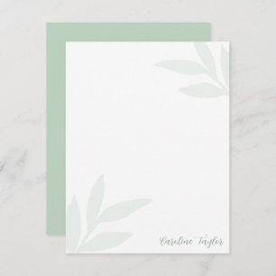 Faded Greenery Leaves Simple Feminine Card