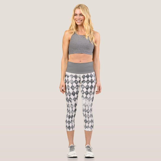Faded Harlequin  Capri Leggings (Front)