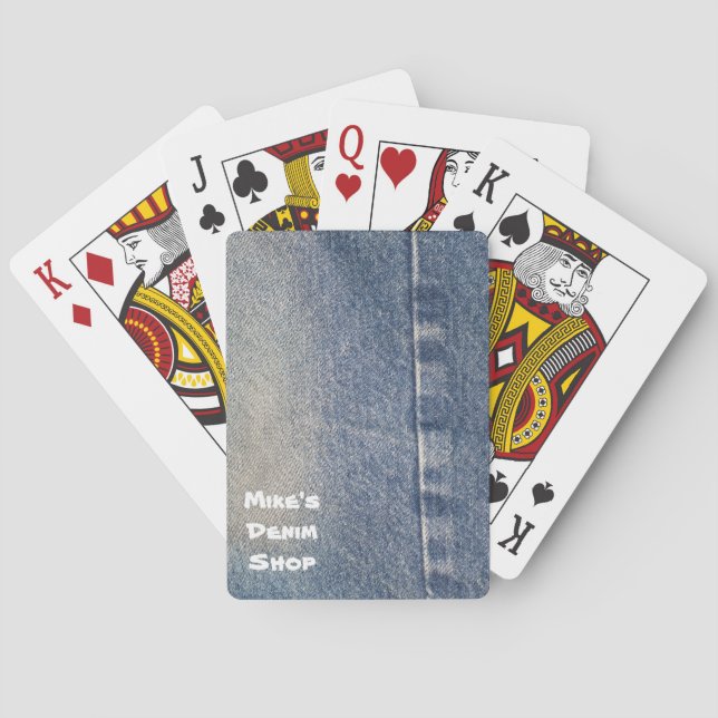 Faded Jeans / Denim Fabric Playing Cards (Back)