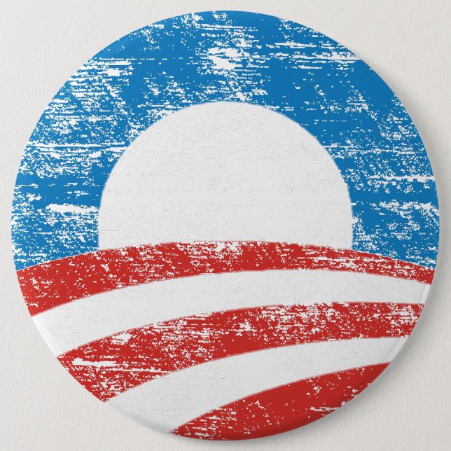 Faded Obama Logo 6 Inch Round Button (Front)