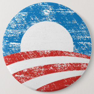 Faded Obama Logo 6 Inch Round Button
