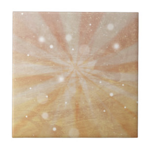 Faded orange festive starburst tile