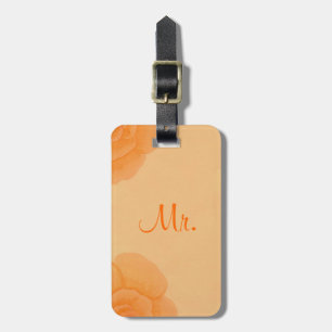 Faded Orange Roses Personalized Mr. Luggage Tags