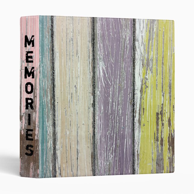 Faded Paint On Rustic Wood Binder (Front/Spine)