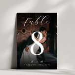 Faded Photo Black Wedding 5x7 Table Number Card<br><div class="desc">This elegant table number would be a great addition to your wedding celebration. Easily add your own details by clicking on the "personalize" option.</div>